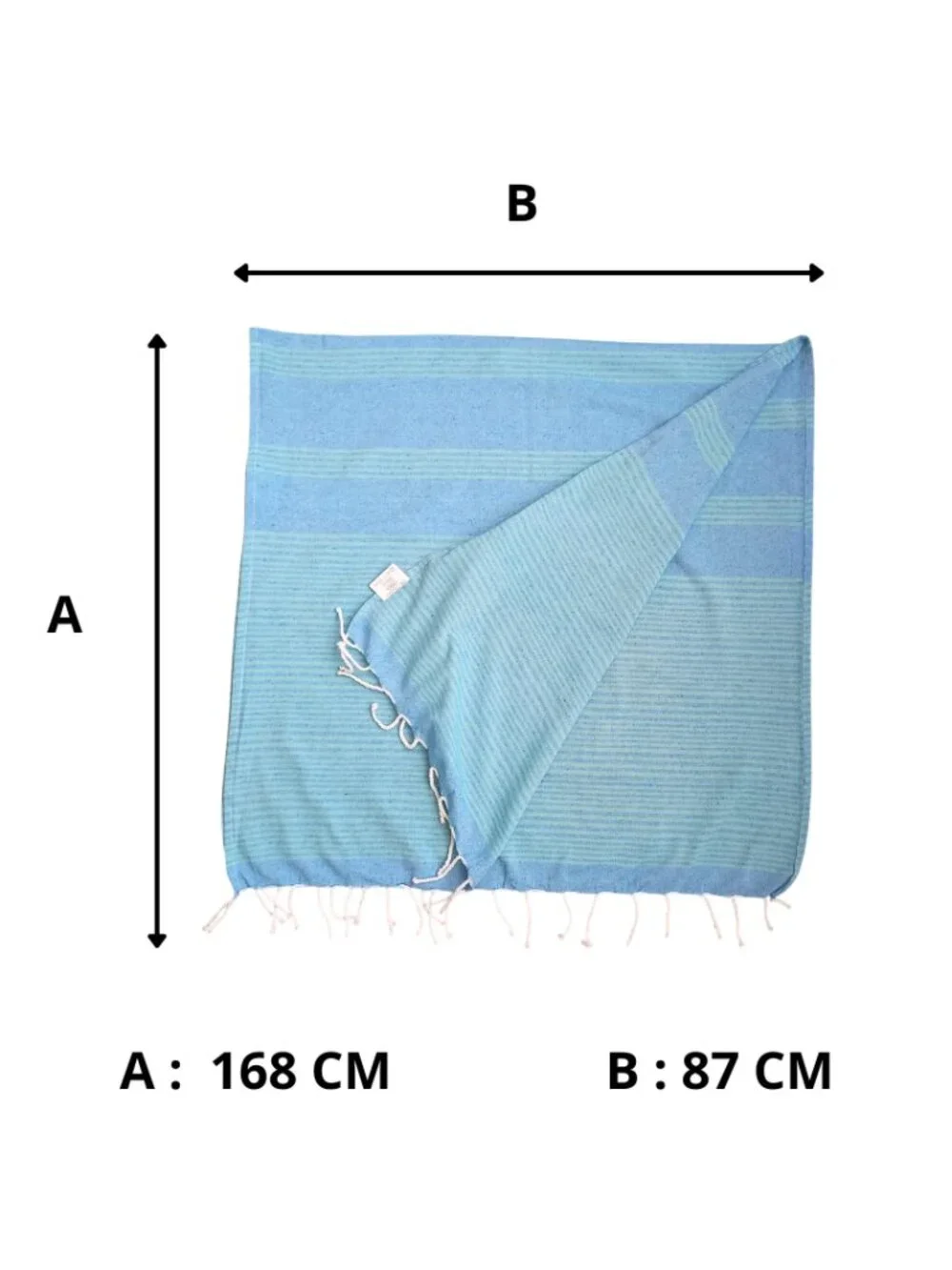 Abadia Mallorca Blue Green Fringed Scarf - Cotton Mediterranean Pareo Shawl
